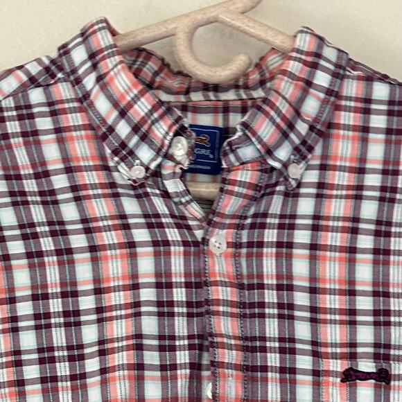 Le Tigre plaid button up collared shirt preppy causal classic multicolor shirt L - Picture 2 of 13